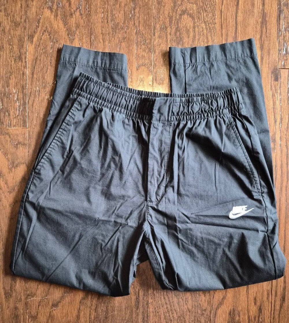 Nike Sportswear Sneaker Pants Mens Small Black Woven Chino Straight DM6823-010